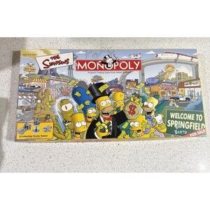 The Simpsons Monopoly Board Game 2019 Edition Golden Tokens Complete Excellent